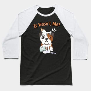 Funny bulldog got caught stealing ice cream Baseball T-Shirt